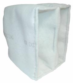 GRAINGER Cube Air Filter: 24 in x 24 in x 10 in, 2 Pockets, Synthetic, Blue/White, MERV 8 (MPN 2DYN9). Key specifications — Performance Rating: MERV 8; Brand: GRAINGER; Media Color: White; Frame or Header Material: Galvanized Steel; Media Material: Synthetic; Surface Tackifier: Yes.