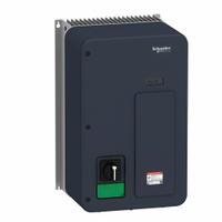 SCHNEIDER Variable Frequency Drive: In Phase Three, Out Phase Three, 7 1/2 hp, IP65, No Bypass (MPN ATV320U55N4WS). Key specifications — Style: Compact; Color: Black/Green; Output Phase: Three.