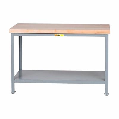 LITTLE GIANT Workbench: Adj Ht, Butcher Block, 48 in x 24 in - Butcher-Block-Top Worktables