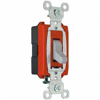 PASS & SEYMOUR Wall Switch: Toggle Switch, Single Pole, Maintained, Gray - Toggle Wall Switches