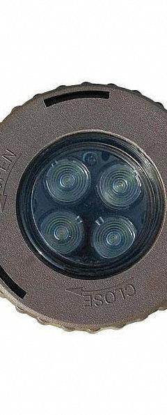 LED In-Ground Light: 460 lm, 3000K, 7 W, 12V AC, NEMA 4x4, Bronze (MPN IUL516-HLED7NFW). Key specifications — attr1206403: 12V AC; attr1206406: Bronze; attr1206415: NEMA 4x4; attr1206396: 3000K.