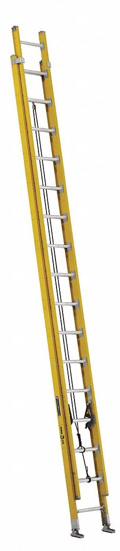 LOUISVILLE LADDER Extension Ladder: 32 ft Ladder Size, Fiberglass, 375 lb Load Capacity, 81 lb Wt (MPN FE4232HD). Key specifications — Color: Yellow; Brand: LOUISVILLE LADDER; Removable Fly: Fixed.