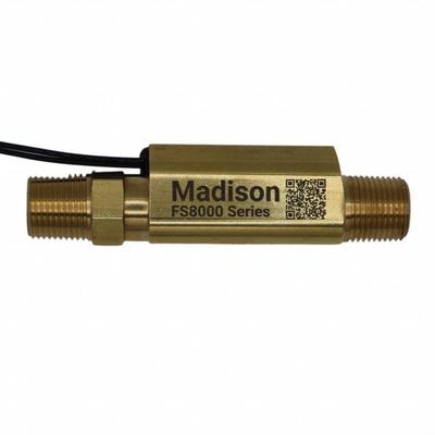 MADISON Flow Switch: Piston, Brass, 3/8 in NPT, 3/8 in Connection Size, NPT, 3/8 in For Pipe Size - High-Pressure-Rated Compact Flow Switches