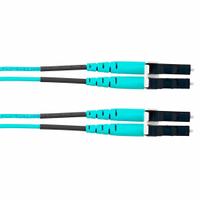 PANDUIT Fiber Patch Cord: Multi-Mode, 5 m Lg, LC End 1, LC End 2, Aqua, OFNR, 2 Fiber Count (MPN FZ2ERLNLNSNM005). Key specifications — Fire Rating: Riser; Jacket Material: OFNR; Number of Fibers: Duplex; Fiber Type: OM4; Polarity: A-B Polarity; Brand: PANDUIT; _Fiber Optic Cable Style: 50/125µ OM4.