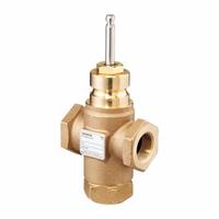 Hydronic Globe Valve: 3-Way, 6.3 CV Flow, 45,720 in Female NPT, Bronze Body, Stainless Steel Stem (MPN 599-03202). Key specifications — Manufacturer Part Number: 599-03202; Brand: SIEMENS; Seat Material: Metal to Metal.