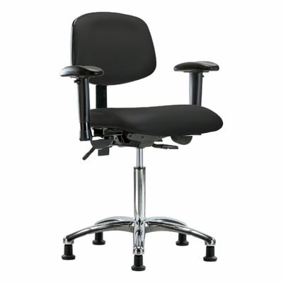 APPROVED VENDOR Ergonomic Chair: Vinyl, Arms Included, Ht Range 21 1/2 in to 29 in, 18 1/2 in Seat Wd - Vinyl Lab Chairs