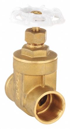 MILWAUKEE VALVE Gate Valve: 1 in, Brass, Non-Rising, Sweat x Sweat, 200 psi CWP, Wheel, Solid Wedge (MPN UP668 1"). Key specifications — Bonnet Material: Brass; Brand: MILWAUKEE VALVE; Wedge Material: Forged Brass.