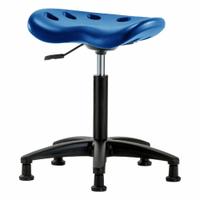 Stool: Polyurethane, Ht Range 19 in to 26 1/2 in, 17 in Seat Wd, 14 in Seat Dp, 5 Glides, 0 Casters (MPN PTMBSL-RG-NF-RG-BLU). Key specifications — Brand: APPROVED VENDOR; Foot Support: No; Base Material: Fiberglass; ESD-Safe: Not ESD Safe; Number of Casters: 0.