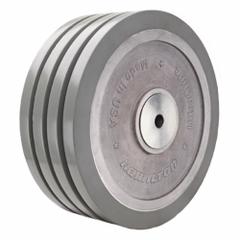 HAMILTON Caster Wheel: 12 in Wheel Dia., 4 in Wheel Wd, Polyurethane, 5,650 lb Load Rating, Aluminum (MPN W-1240-SWF95-1). Key specifications — Brand: HAMILTON; Tread Shape: UltraGlide; Wheel/Tread Color: Gray.
