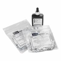 HACH Chloride Test Kit: Chlorine, 0.2 to 4 mg/L/1 to 20 mg/L, 0.2 mg/L/1 mg/L, 100 Tests, 3 Pieces (MPN 2438600). Key specifications — Includes: Sulfamic Acid Powder Pillows; Range: 0.2 to 4 mg/L; Sensitivity: 1 mg/L; Test Parameters: Chlorine.