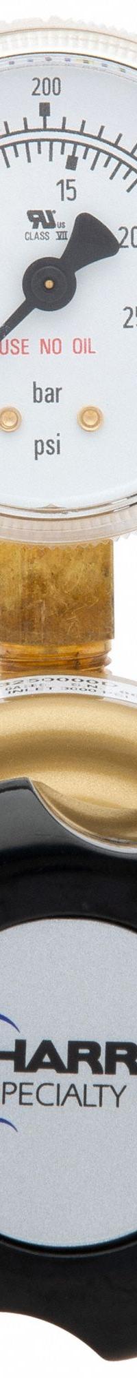 HARRIS Gas Regulator: Single Stage, 1/4" NPT F Inlet, 1/4" NPT F Outlet, 250 psig (MPN 403250000D). Key specifications — Brand: HARRIS; Manufacturer Part Number: 403250000D; Diaphragm Material: Neoprene; Outlet Connection: 1/4" NPT F; Inlet Connection: 1/4" NPT F.