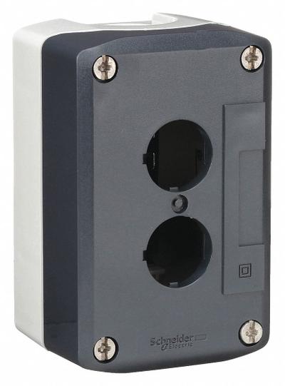 SCHNEIDER Push Button Enclosure: 22mm, 2 Holes, Non-Metallic - Enclosures for 22mm Operators