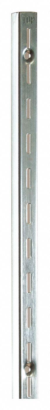 ECONOCO Single Slotted Standard: Single, 1 in Slot Spacing, 1/2 in Slot Lg, Zinc-Plated, 17 ga Gauge (MPN SS10/36). Key specifications — Product Type: Slotted Standard; Color: Silver; For Display Type: Surface Mount Slotted Standards; Material: Steel; Duty Rating: Heavy Duty; Brand: ECONOCO; Finish: Zinc-Plated; Includes: Countersunk Mounting Screws.