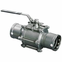 VIEGA MEGAPRESS Manual Two-Way Ball Valve: 3 in, 316 Stainless Steel, Straight Valve Body, FKM, FKM (MPN 86655). Key specifications — Brand: VIEGA MEGAPRESS; Handle: Locking Lever.
