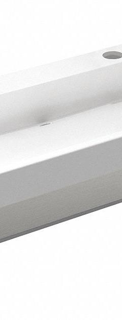 ACORN Wash Basin: 3802, White, Corterra®, 56 in Overall Lg, 22 in Overall Wd, 17 in Overall Ht (MPN 3802-09-H1-OCC11). Key specifications — Series: 3802; Includes: Mounting Bracket; Color: White; Brand: ACORN; Sink Type: General Purpose; Material: Corterra®; Sink Material: Polymer Resin.