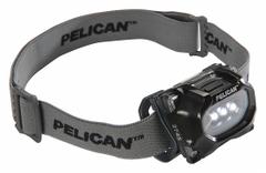 Safety-Rated Headlamp: 33 lm, 20 hr Run Time at Max. Brightness, 35 m Max Beam, 2 Light Outputs (MPN 2745C). Key specifications — Brand: PELICAN; Battery Requirements - Broad: Includes 3 AAA.