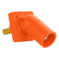 Single Pole Receptacle: Orange, Angled Taper Nose Mating, Threaded Stud Termination, 600V AC/600V DC (MPN 16R29-1UO). Key specifications — Series: 16; Receptacle Gender: Male; Brand: LEVITON.
