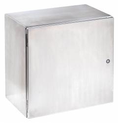 HOFFMAN Enclosure: 304 Stainless Steel, 20 in x 20 in x 12 in, NEMA 12/3R/4/4X, Solid Cover, Hinged (MPN CSD202012SS). Key specifications — Brand: HOFFMAN; Closure Method: 1/4-Turn Latch; Enclosure Material: 304 Stainless Steel; Knockouts: Not Included.