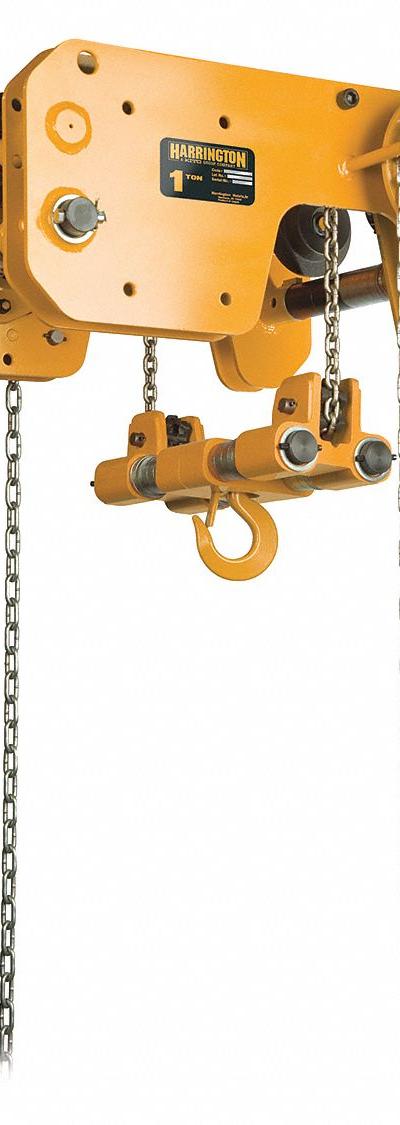HARRINGTON Manual Chain Hoist: Geared Trolley - Low Headroom Geared Trolley Chain Hoists