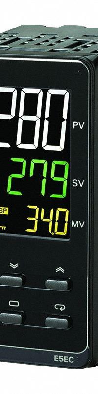 OMRON Temperature Controller: E5EC, 1/8 DIN Size, Linear/RTD/Thermocouple, 100 to 240V AC, 700°C (MPN E5EC-RX4A5M-000). Key specifications — Brand: OMRON; Alarms: (4) Relays; Control Mode: 2-PID with Auto-Tuning; Display Type: Digital; Input Voltage: 100 to 240V AC; Output: (4) Alarm; Product Type: Temperature Controller; Sensor Type: Linear.