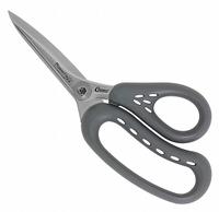CLAUSS Shears: Ambidextrous, 8 in Overall Lg, Straight, Titanium Bonded, Pointed, Gray, Multipurpose (MPN 18686). Key specifications — attr308500: Titanium Bonded; attr308502: Gray; attr308505: Ambidextrous; attr308522: Multipurpose; attr324896: CLAUSS.