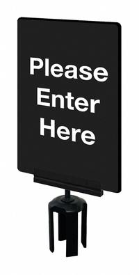 TENSABARRIER Acrylic Sign: Black, Please Enter Here Message, 11 in Overall Lg, 7 in Overall Wd (MPN S01-P-33-7X11-V-HDSB-1701-33). Key specifications — Brand: TENSABARRIER; Color: Black; Includes: Mounting Adapter; Message: Please Enter Here; For Use With: Tensabarrier Posts; Material: Acrylic.