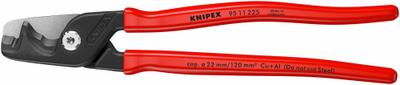 KNIPEX StepCut XL Cable Shear: Plastic Handle, Straight, 9 in Overall Lg - Electrical & Data Cable Cutters