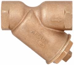 APOLLO Y Strainer: 3 in, NPT, Mesh, 0.0313 in Screen Size, Bronze, PTFE, 6 7/8 in Ht, 9 in Lg (MPN 59LF010P2). Key specifications — Brand: APOLLO; Seal Material: PTFE; Manufacturer Part Number: 59LF010P2; Screen Material: 304 Stainless Steel.