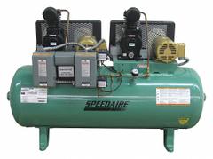 SPEEDAIRE Electric Air Compressor: 0.75 hp, 1 Stage, Horizontal, 30 gal, 4.2 cfm, 90 psi, Base Model (MPN 5Z698). Key specifications — attr48430: SPEEDAIRE; attr48445: 60 Hz; attr48450: 208-240V AC; attr48474: Three; attr48487: Horizontal.