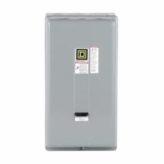 SQUARE D NEMA Magnetic Motor Starter: Non-Reversing, 3 Poles, NEMA Size 3, 90 A, 120V AC Coil (MPN 8536SEG1V02H30S). Key specifications — attr211388: SQUARE D; attr951453: 110/120V AC; attr951489: Three; attr951482: None; attr951498: Screw Clamp Terminals; attr951468: No; attr984070: None; attr984425: No Auxiliary Contacts Included.
