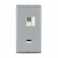 SQUARE D NEMA Magnetic Motor Starter: Non-Reversing, 3 Poles, NEMA Size 3, 90 A, 120V AC Coil (MPN 8536SEG1V02H30S). Key specifications — attr211388: SQUARE D; attr951453: 110/120V AC; attr951489: Three; attr951482: None; attr951498: Screw Clamp Terminals; attr951468: No; attr984070: None; attr984425: No Auxiliary Contacts Included.