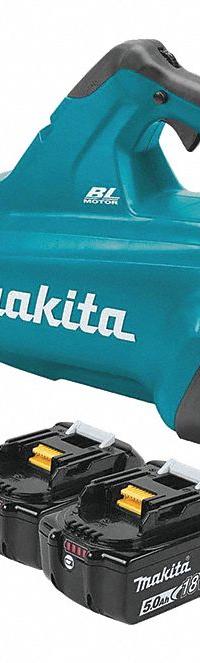 MAKITA Battery-Powered Handheld Leaf Blower Kit: LXT®, 473 cfm Max. Air Flow, 120 mph Max. Air Speed (MPN XBU02PT). Key specifications — attr976723: Blower; attr976705: 5.0 Ah; attr976738: MAKITA.