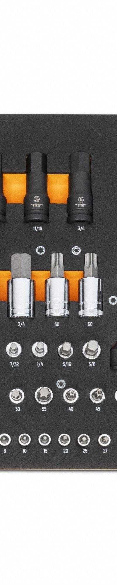 GEARWRENCH: 1/4 in, 3/8 in, 1/2 in Drive, 88 Piece, SAE - SAE Socket Sets with Bit Sockets & Drive Tools