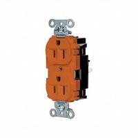 HUBBELL Receptacle: Duplex, 5-15, Orange, 125V AC, 15 A, 2 Pole / 3 Wire (MPN 5262STO)