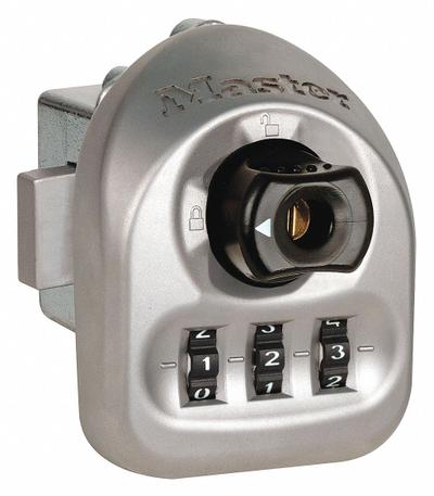 MASTER LOCK Multiuse Lock: Zinc, Keyed/Combo, Satin, Black/Silver - Built-In Combination Locks for Standard Lockers