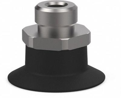 DE-STA-CO Vacuum Pad Assembly: G1/8 in, 20.07 mm Pad Dia, NBR, Black, 7.11 mm Pad Ht - Flat Type Small-Payload Vacuum Pad Assemblies