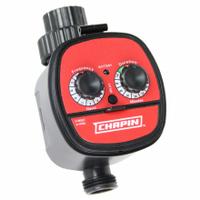 CHAPIN Analog Single Zone Water Timer: Hose End Timer, 1 to 7 Days, 6 in Ht, RoHS Compliant, 3 in Dp (MPN 41011). Key specifications — Brand: CHAPIN; Display Type: Analog; Enclosure Type: Outdoor; Product Type: Hose End Timer; Battery Backup System: No.