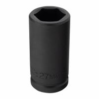 PROTO Impact Socket: 3/4 in Drive Size, Metric, 27 mm Socket Size, 6-Point, Deep, Black Oxide (MPN J07527ML). Key specifications — attr1215501: PROTO; attr1215515: Black Oxide; attr1215518: 27 mm.
