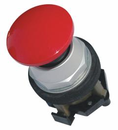 EATON Mushroom Head Push Button: Non-Illuminated, Mushroom Head Profile, Metallic, 30 mm, 1NC (MPN HT8AERB). Key specifications — Brand: EATON; Action: Momentary; Series: HT800; Push Button Material Type: Metallic.