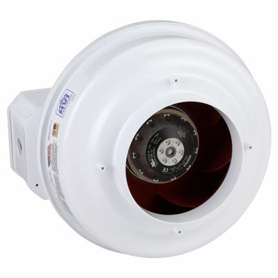 FANTECH In-Line Duct Fan: 345 cfm Max., 6 in Duct, 116 W, 120V AC, 1 Ph, IP44 - General Purpose Inline Duct Fans