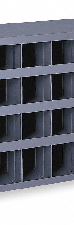 DURHAM MFG Pigeonhole Bin Unit: 34 in x 8 1/2 in x 18 in, 32 Compartments, Gray, Steel (MPN 344-95). Key specifications — attr7229: Steel; attr38869: DURHAM MFG; attr38873: Gray.