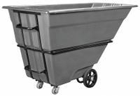 AKRO-MILS Tilt Truck: 40.5 cu ft, 2,000 lb, 85 in L x 38 in W x 50 in H, (1) Swivel/(2) Axle-Mounted (MPN 77710GREY). Key specifications — Color: Gray; Brand: AKRO-MILS; Caster/Wheel Configuration: (2) Axle-Mounted.