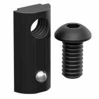 Drop In T-Nut: 1/4" -20 Size, 1/2 in Thread Lg, Button Head Socket Cap, For 0.3 in Slot Wd, 15 PK (MPN 10FAC3801). Key specifications — Fastener Type: T-Nut; Fastener Head Type: Button Head Socket Cap; Material: Steel; Finish: Black Zinc-Plated; T-Slot Fastener Type: Drop-In T-Nut with Alignment Ball; Threaded Hole Location: Single Offset; Compatible Series: Fath 10 Series; System of Measurement: Inch.