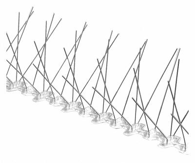 BIRD BARRIER Bird Repellent Spikes: Std, Plastic Base, Silver, 50 ft Overall Lg - Bird Spikes