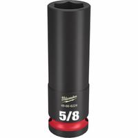 MILWAUKEE Deep Impact Socket: 1/2 in Drive Size, SAE, 5/8 in Socket Size, 6-Point, Deep, Friction (MPN 49-66-6224). Key specifications — attr1215501: MILWAUKEE; attr1215515: Black Phosphate; attr1215518: 5/8 in.