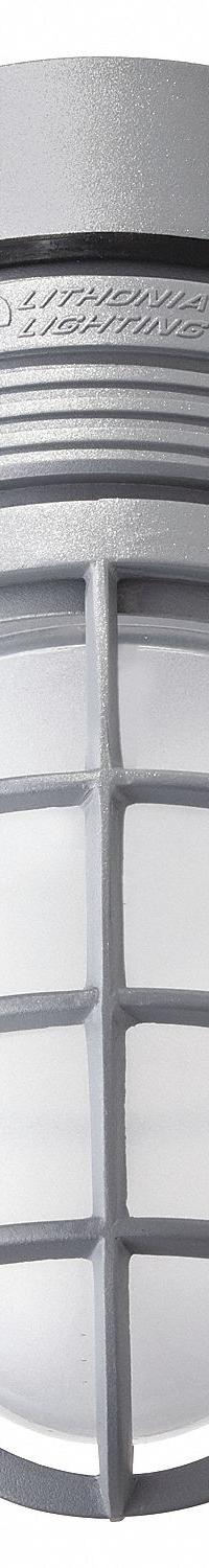 LED Vapor Tight: 39 lm/W, 4000K, 15 W, 120/277V AC, Ceiling Mount, Aluminum (MPN OLVTCM). Key specifications — Brand: LITHONIA LIGHTING; Housing Material: Aluminum; Mounting Style: Ceiling; IP Rating: Not Rated; Bulb Included: Integrated LED; Voltage: 120/277V AC; Color Temperature: 4000K.