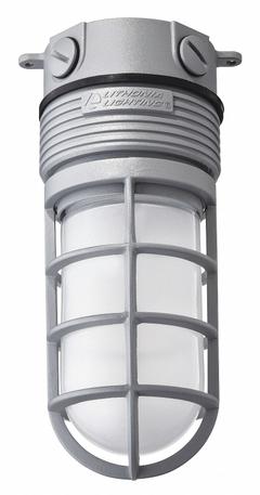 LED Vapor Tight: 39 lm/W, 4000K, 15 W, 120/277V AC, Ceiling Mount, Aluminum (MPN OLVTCM). Key specifications — Brand: LITHONIA LIGHTING; Housing Material: Aluminum; Mounting Style: Ceiling; IP Rating: Not Rated; Bulb Included: Integrated LED; Voltage: 120/277V AC; Color Temperature: 4000K.