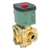 REDHAT Solenoid Valve: 4-Way, 3/8 in Pipe Size, 120V AC, Watertight/Without Junction Box, High Flow (MPN 8342G003P). Key specifications — Pipe Size: 3/8 in; Voltage: 120V AC; Brand: REDHAT; Coil Enclosure: Without Junction Box.