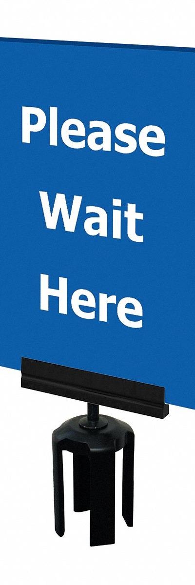TENSABARRIER Acrylic Sign: Blue - Signs for Post Tops