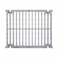 ZURN Grate: C, Rectangular, Slotted, 16 1/4 in Overall Wd, 20 in Overall Lg, 2 1/8 in Overall Ht (MPN P874-12-GDC). Key specifications — Color: Gray; Brand: ZURN; Finish: Galvanized; Grate Surface Type: Slotted.